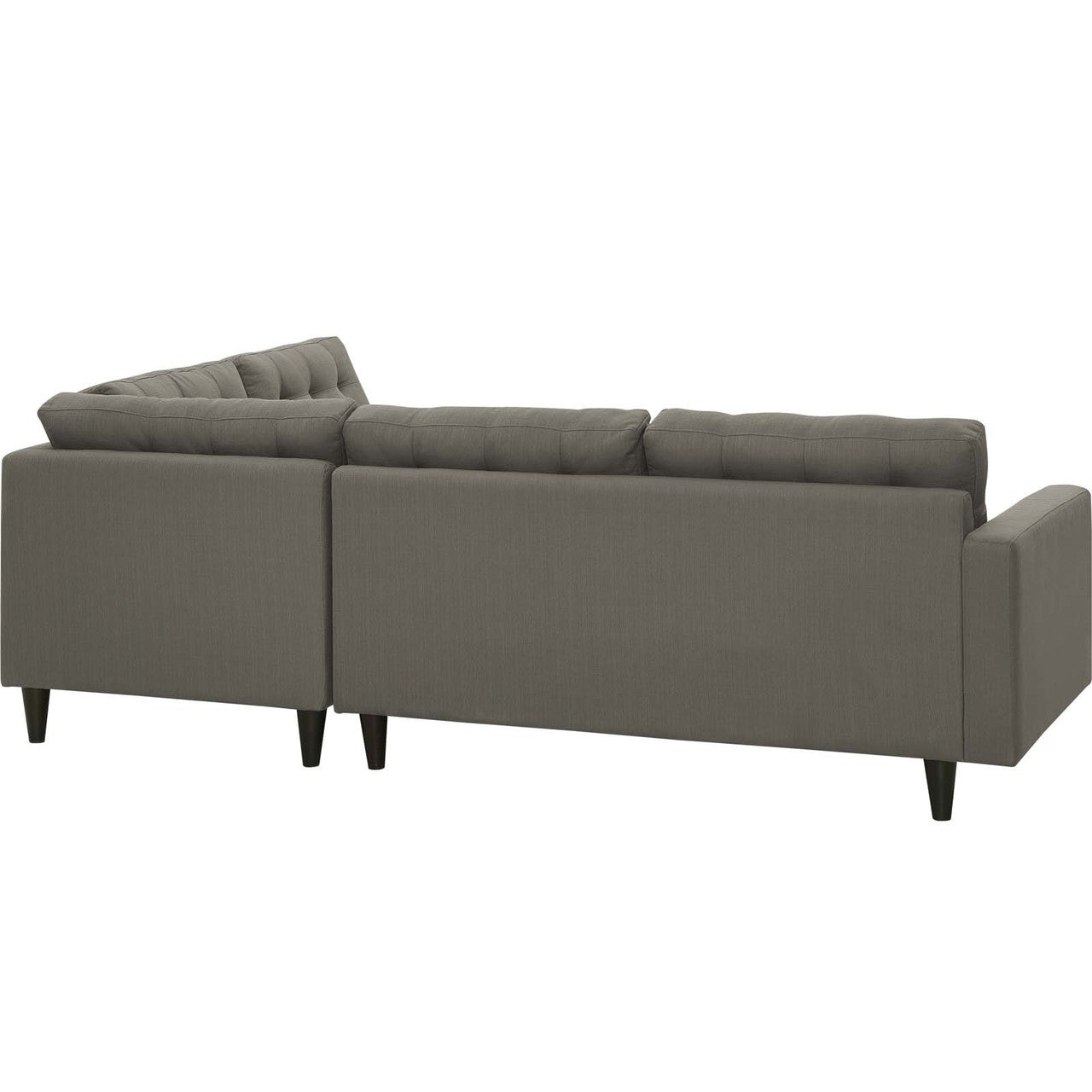 Empress 2 Piece Upholstered Fabric Right Facing Bumper Sectional, Fabric, Grey Gray 13676