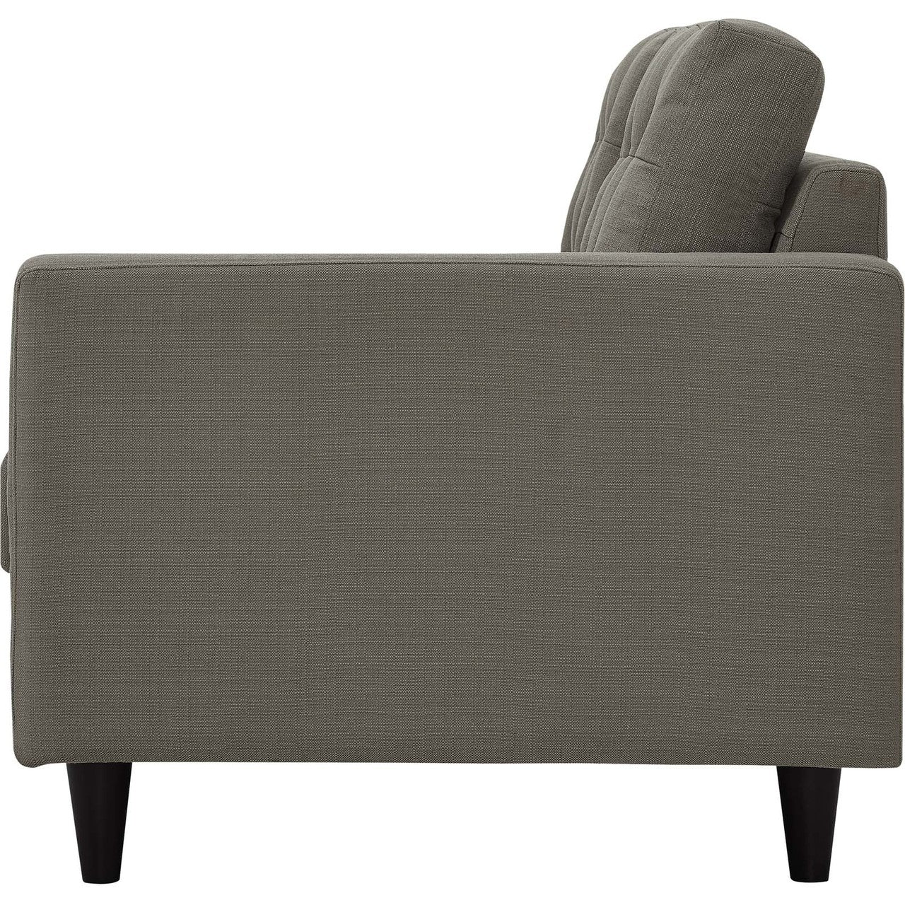Empress 2 Piece Upholstered Fabric Right Facing Bumper Sectional, Fabric, Grey Gray 13676