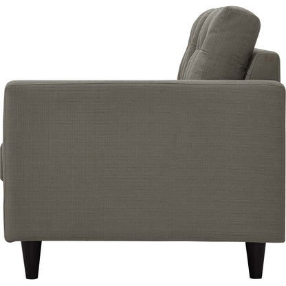 Empress 2 Piece Upholstered Fabric Right Facing Bumper Sectional, Fabric, Grey Gray 13676