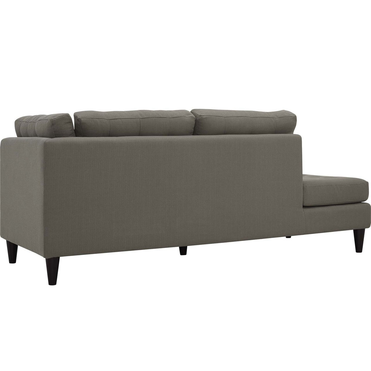 Empress 2 Piece Upholstered Fabric Right Facing Bumper Sectional, Fabric, Grey Gray 13676