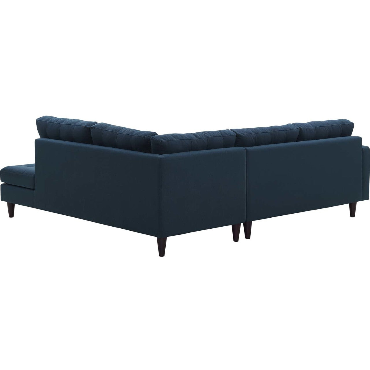 Empress 2 Piece Upholstered Fabric Left Facing Bumper Sectional, Fabric, Navy Blue 13679