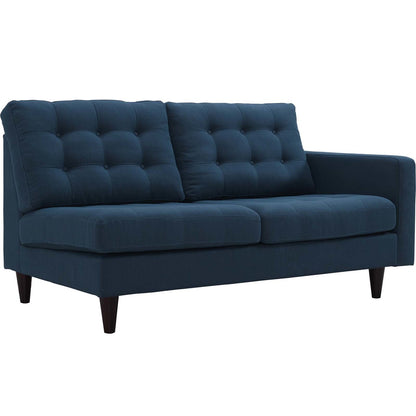 Empress 2 Piece Upholstered Fabric Left Facing Bumper Sectional, Fabric, Navy Blue 13679