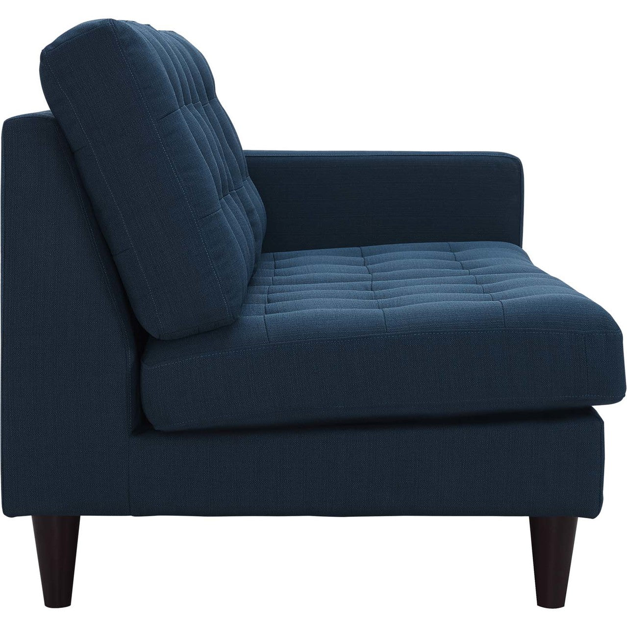 Empress 2 Piece Upholstered Fabric Left Facing Bumper Sectional, Fabric, Navy Blue 13679