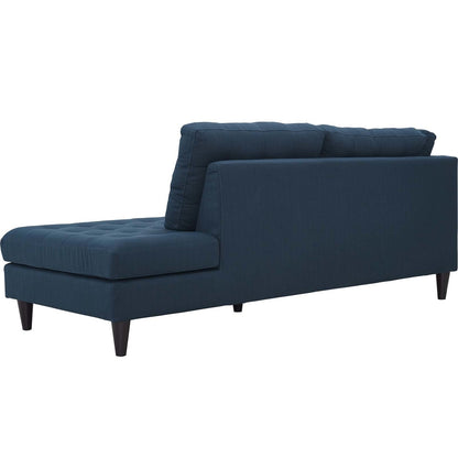 Empress 2 Piece Upholstered Fabric Left Facing Bumper Sectional, Fabric, Navy Blue 13679