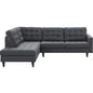 Empress 2 Piece Upholstered Fabric Left Facing Bumper Sectional, Fabric, Grey Gray 13680