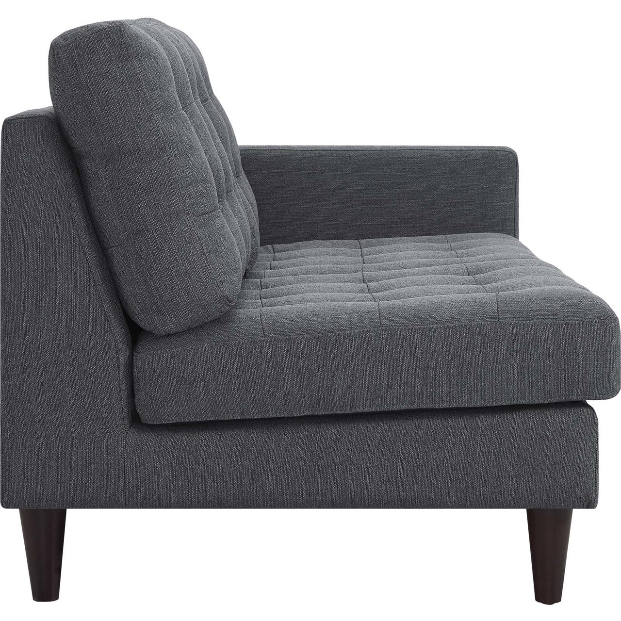 Empress 2 Piece Upholstered Fabric Left Facing Bumper Sectional, Fabric, Grey Gray 13680
