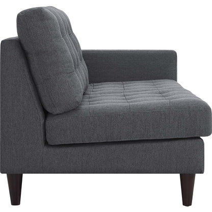 Empress 2 Piece Upholstered Fabric Left Facing Bumper Sectional, Fabric, Grey Gray 13680
