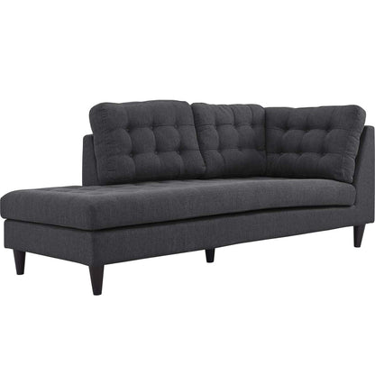 Empress 2 Piece Upholstered Fabric Left Facing Bumper Sectional, Fabric, Grey Gray 13680