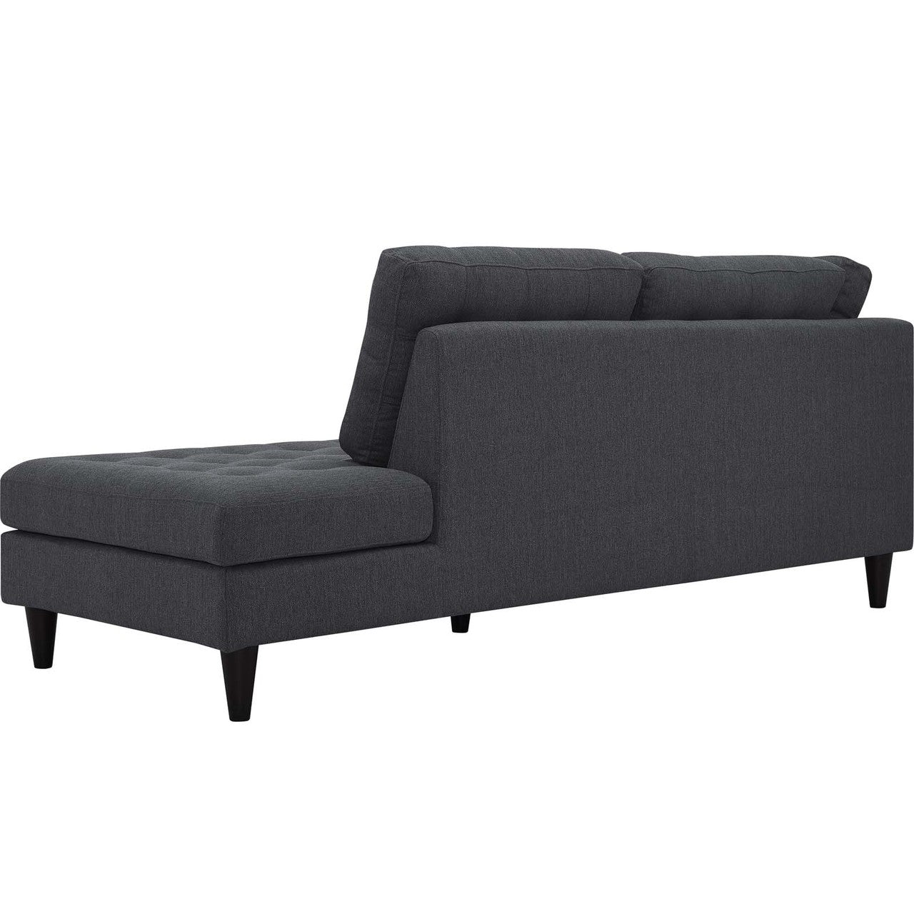 Empress 2 Piece Upholstered Fabric Left Facing Bumper Sectional, Fabric, Grey Gray 13680