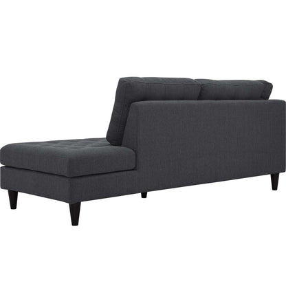 Empress 2 Piece Upholstered Fabric Left Facing Bumper Sectional, Fabric, Grey Gray 13680