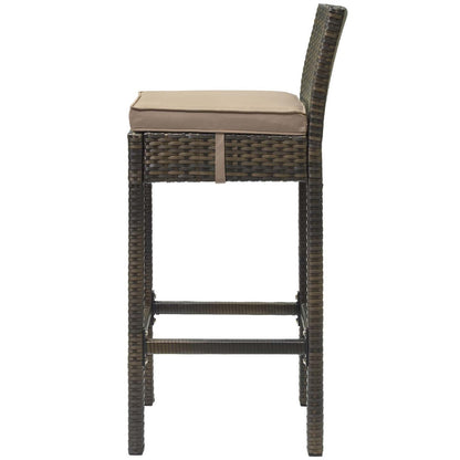 Conduit Outdoor Patio Wicker Rattan Bar Stool, Rattan Wicker, Brown 15134
