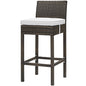 Conduit Outdoor Patio Wicker Rattan Bar Stool, Rattan Wicker, White Brown 15140