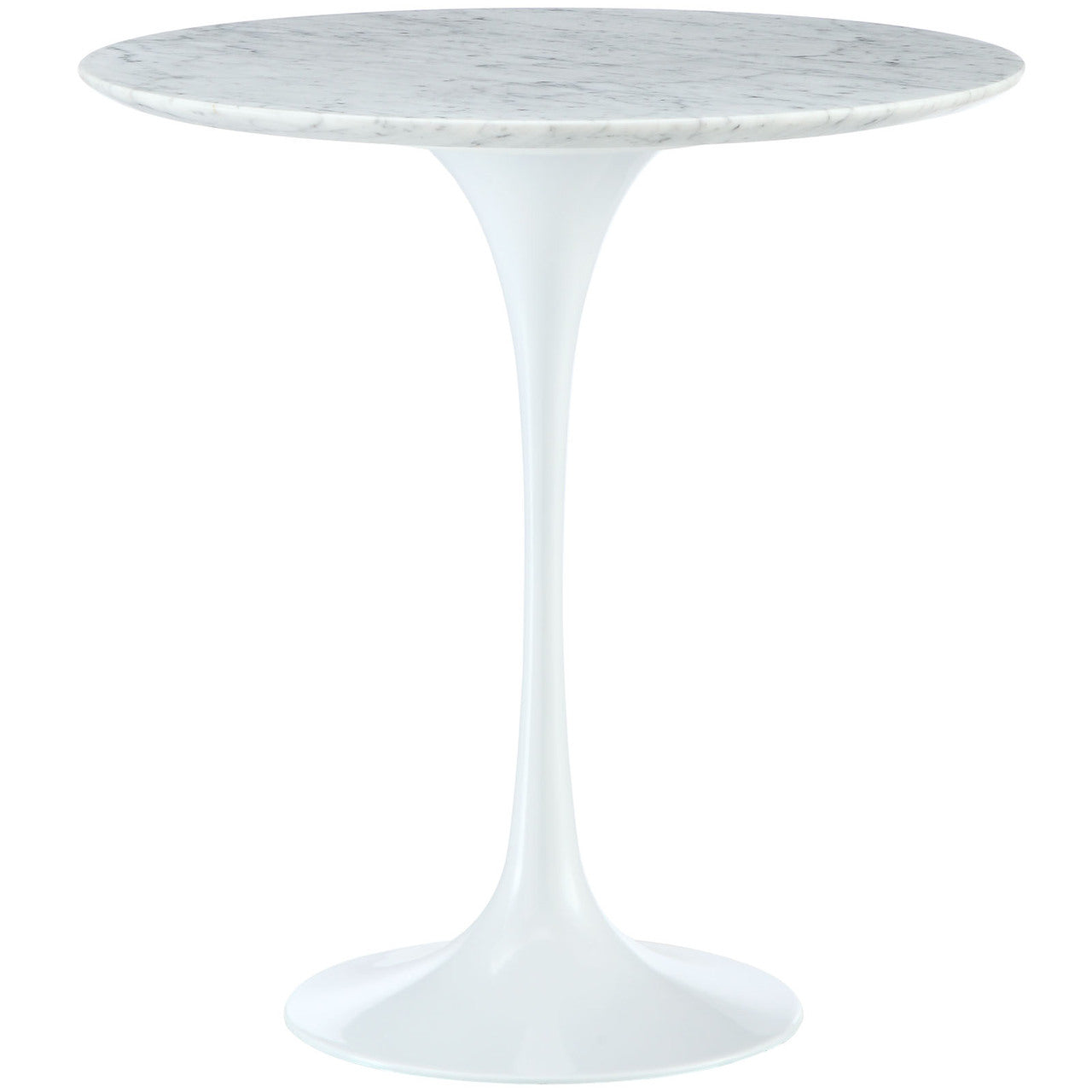 Lippa 20" Marble Side Table in White EEI-280-WHI