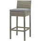 Conduit Outdoor Patio Wicker Rattan Bar Stool, Rattan Wicker, Grey Gray 15145
