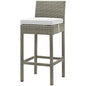 Conduit Outdoor Patio Wicker Rattan Bar Stool, Rattan Wicker, White Light Gray 15152