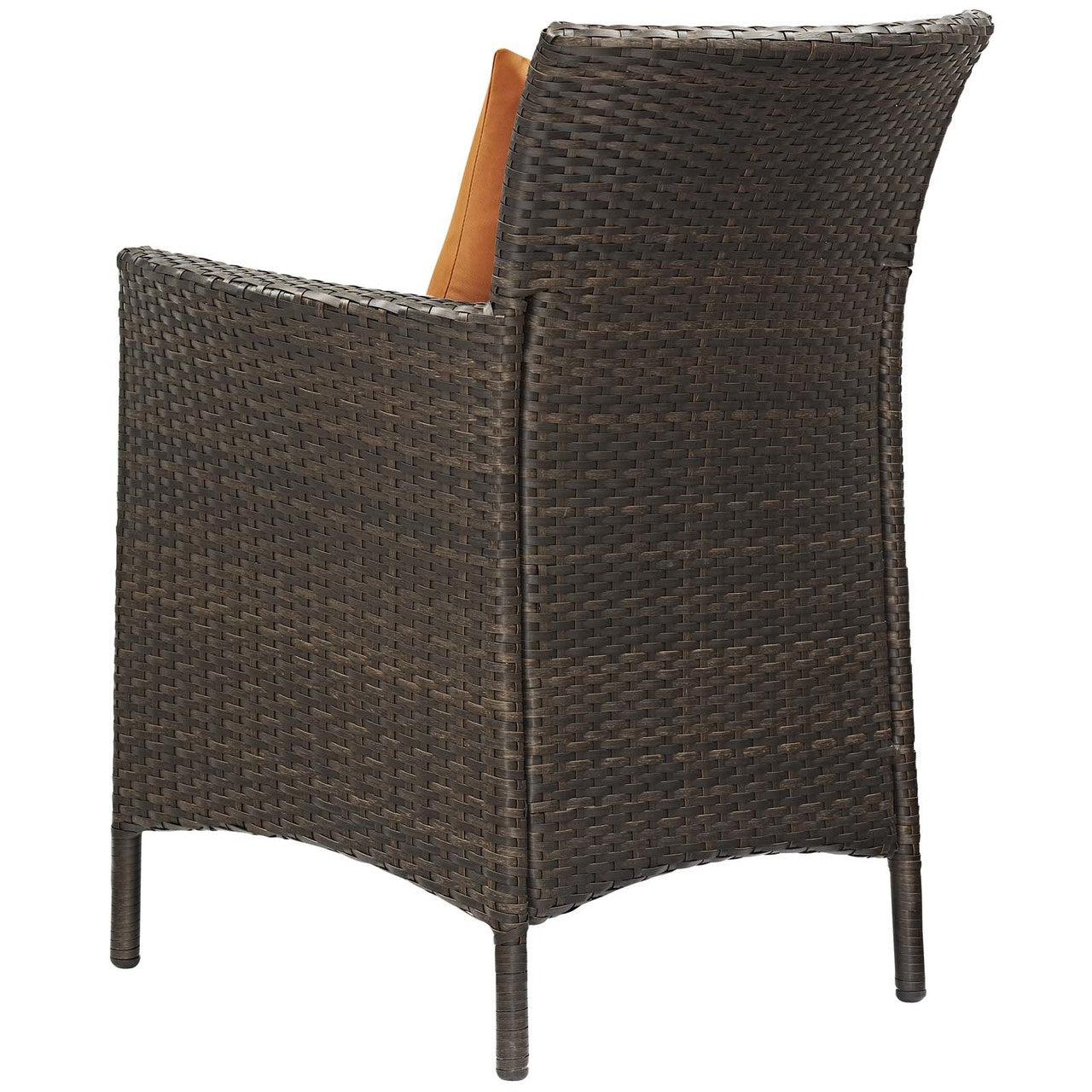 Conduit Outdoor Patio Wicker Rattan Dining Armchair, Rattan Wicker, Orange Brown 15160