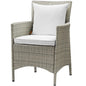 Conduit Outdoor Patio Wicker Rattan Dining Armchair, Rattan Wicker, White Light Gray 15176
