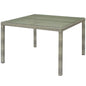 Conduit 47" Square Outdoor Patio Wicker Rattan Table, Rattan Wicker Glass, Light Grey Gray 15180