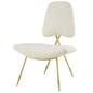 Ponder Upholstered Velvet Lounge Chair, Velvet Fabric Metal Steel, Ivory White 13686