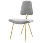 Ponder Upholstered Velvet Dining Side Chair, Velvet Fabric Metal Steel, Grey Gray 13692