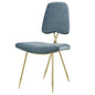 Ponder Upholstered Velvet Dining Side Chair, Velvet Fabric Metal Steel, Blue 13695