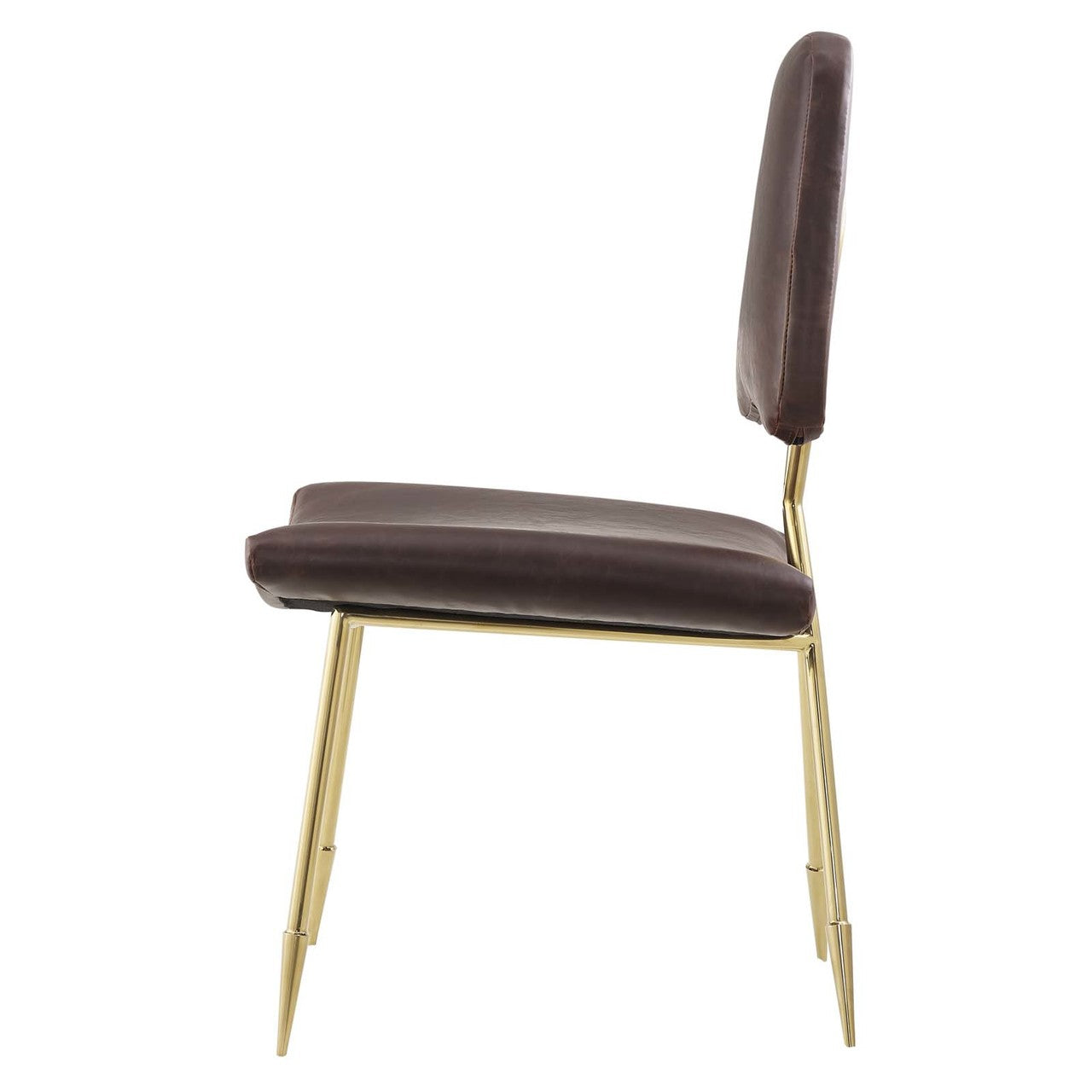 Ponder Antique Faux Leather Dining Side Chair, Faux Vinyl Leather, Brown 13696