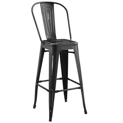 Promenade Metal Bar Side Stool, Metal Steel, Black 13704