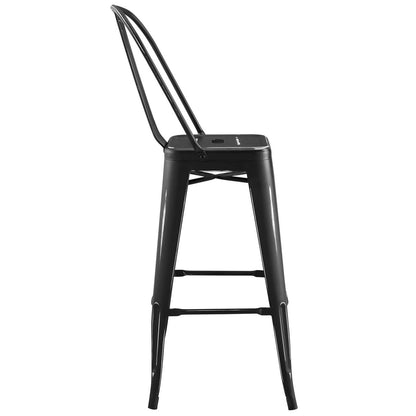 Promenade Metal Bar Side Stool, Metal Steel, Black 13704