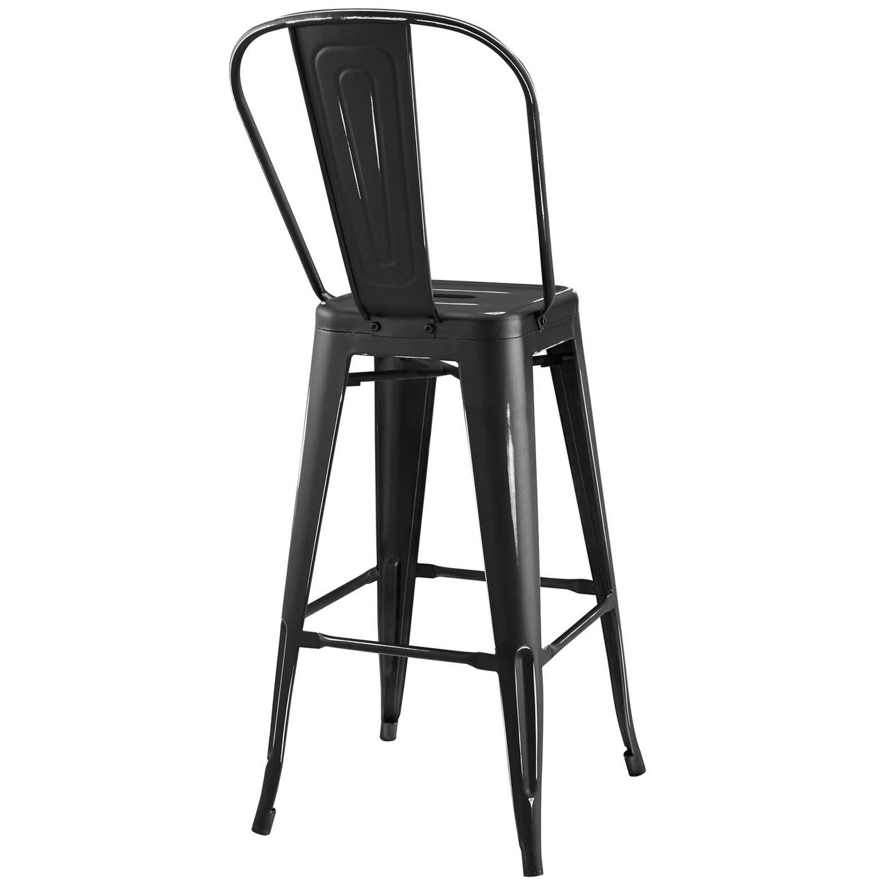 Promenade Metal Bar Side Stool, Metal Steel, Black 13704