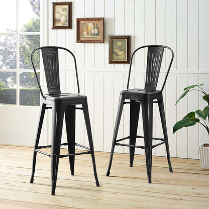 Promenade Metal Bar Side Stool, Metal Steel, Black 13704