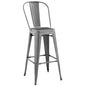 Promenade Metal Bar Side Stool, Metal Steel, Silver 13705