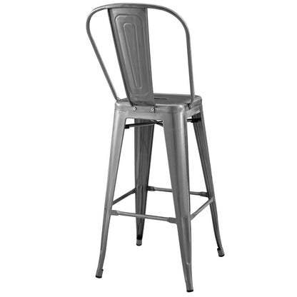 Promenade Metal Bar Side Stool, Metal Steel, Silver 13705