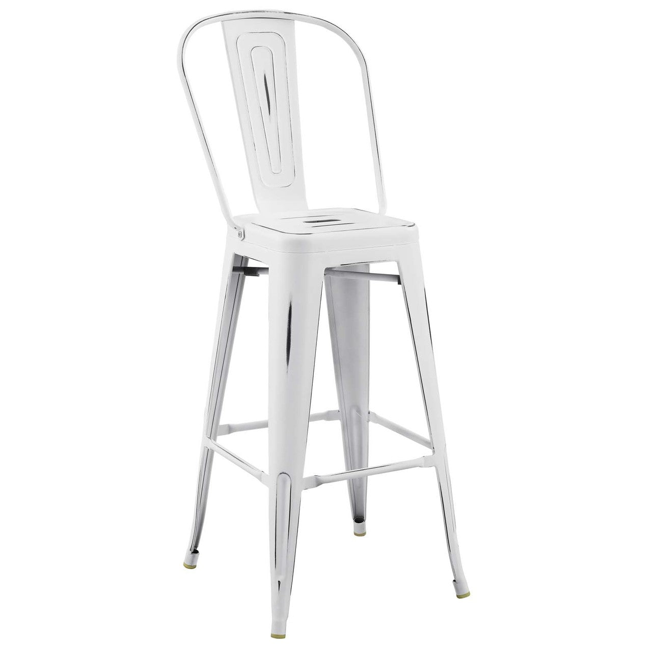 Promenade Metal Bar Side Stool, Metal Steel, White 13706