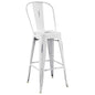 Promenade Metal Bar Side Stool, Metal Steel, White 13706