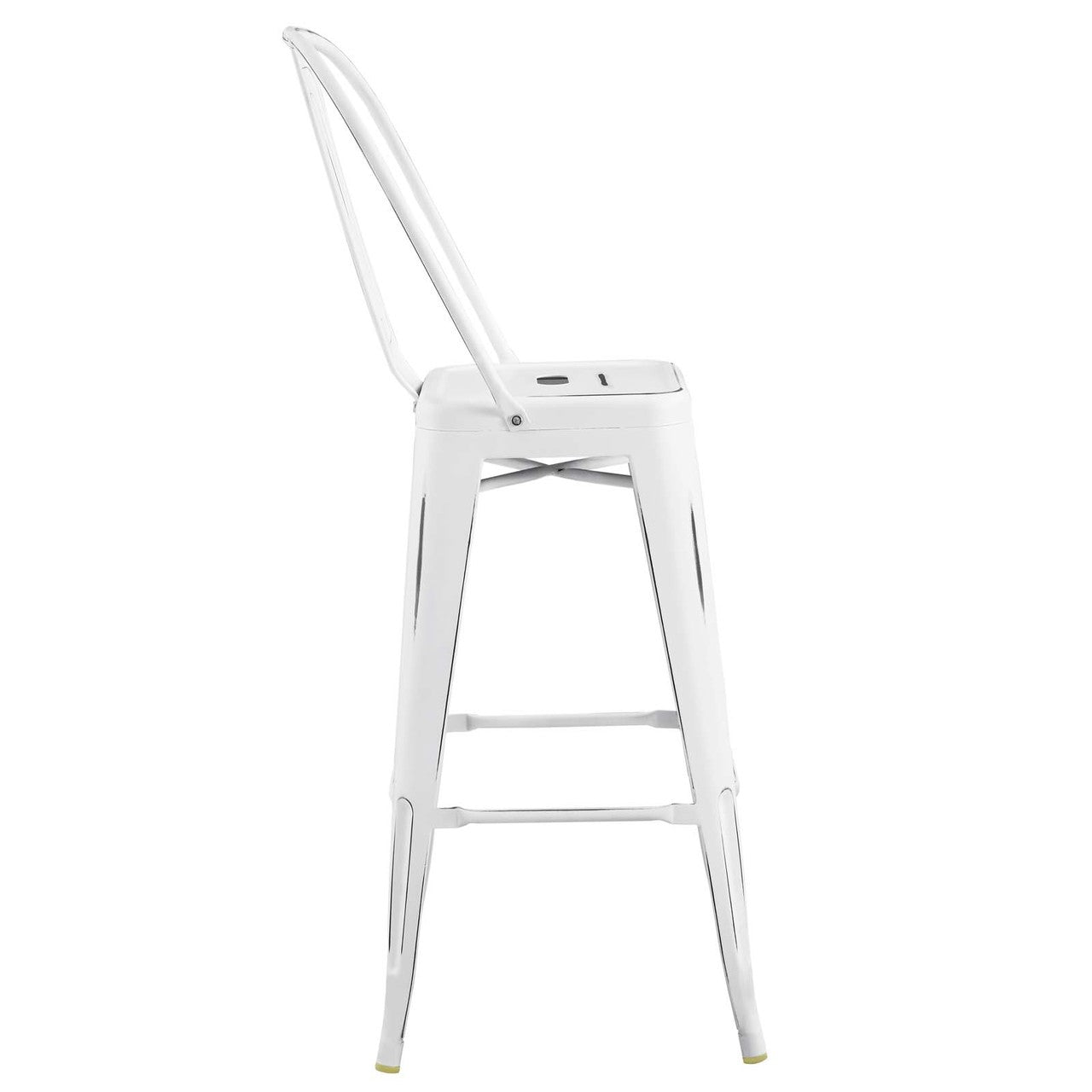 Promenade Metal Bar Side Stool, Metal Steel, White 13706