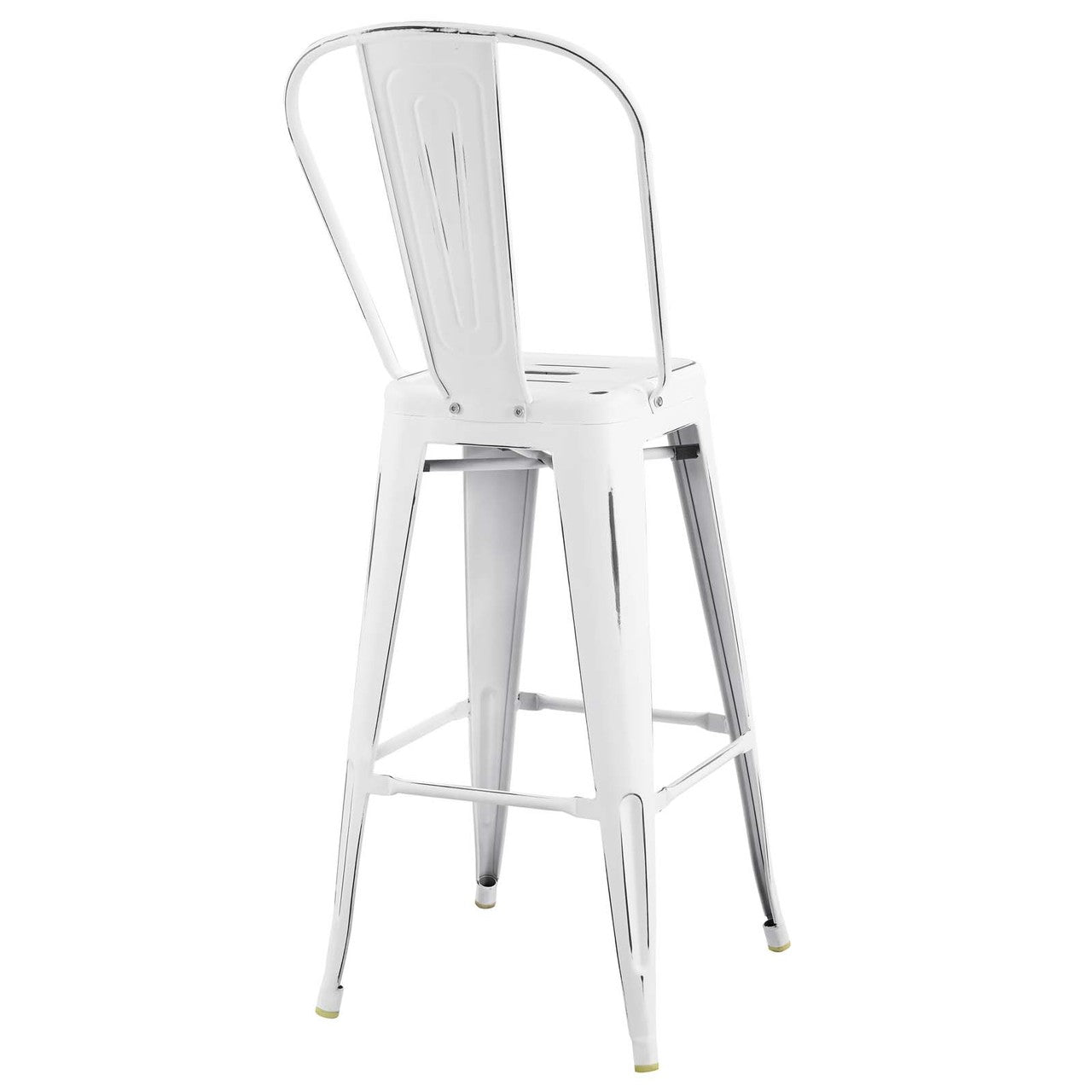 Promenade Metal Bar Side Stool, Metal Steel, White 13706