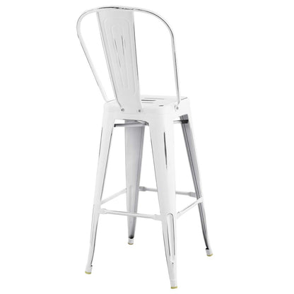 Promenade Metal Bar Side Stool, Metal Steel, White 13706