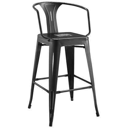 Promenade Bar Stool, Metal Steel, Black 13711