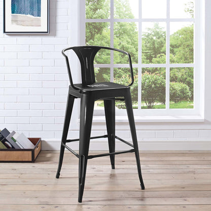 Promenade Bar Stool, Metal Steel, Black 13711