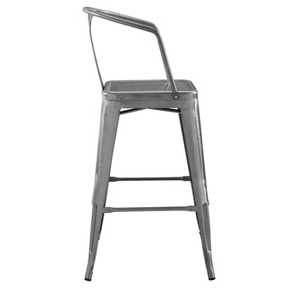 Promenade Bar Stool, Metal Steel, Silver 13712