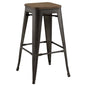 Promenade Bar Stool, Metal Steel Wood, Brown 13719