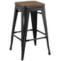 Promenade Counter Stool, Metal Steel Wood, Black 13722