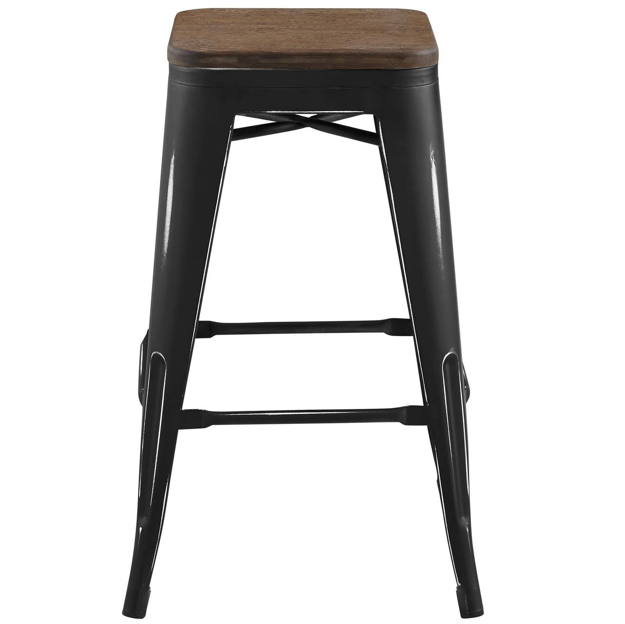 Promenade Counter Stool, Metal Steel Wood, Black 13722