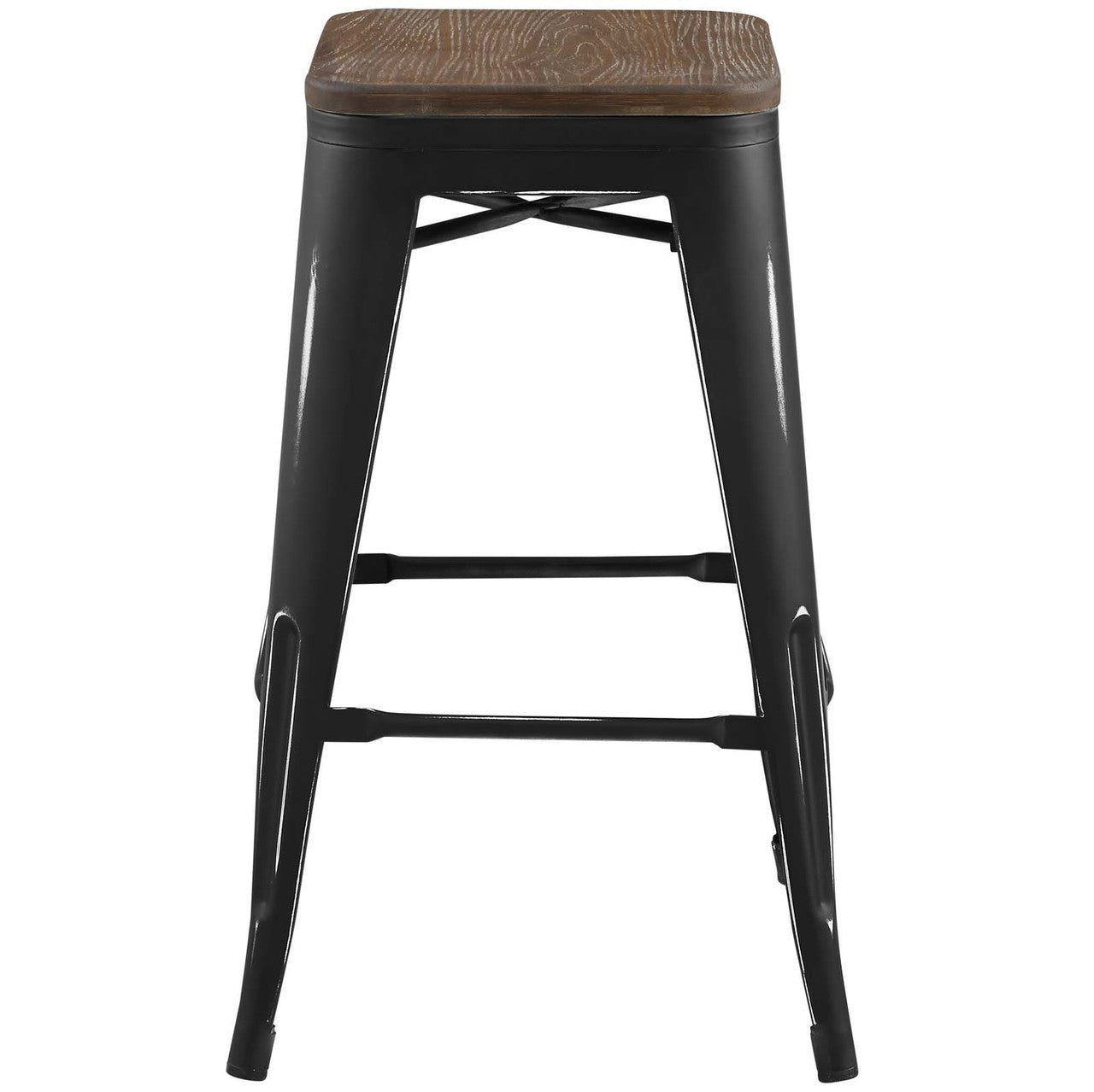 Promenade Counter Stool, Metal Steel Wood, Black 13722