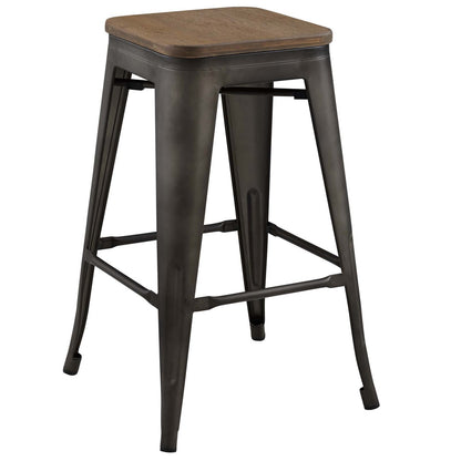 Promenade Counter Stool, Metal Steel Wood, Brown 13723