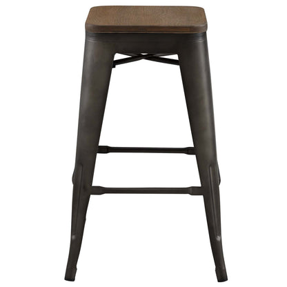 Promenade Counter Stool, Metal Steel Wood, Brown 13723