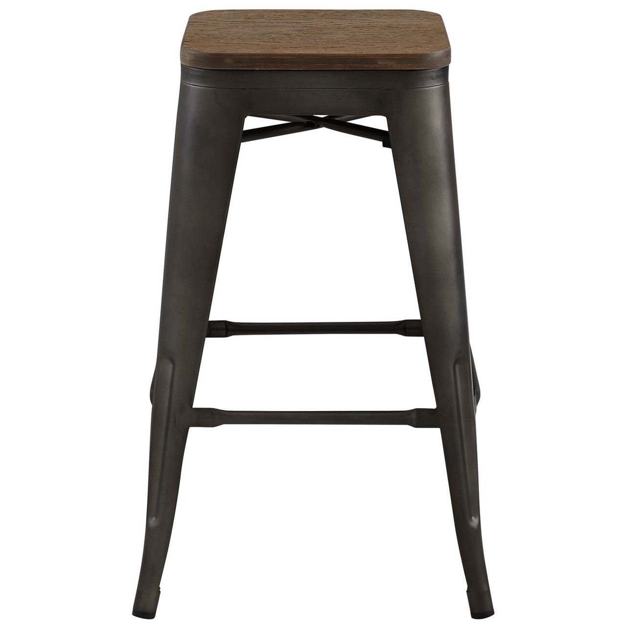 Promenade Counter Stool, Metal Steel Wood, Brown 13723