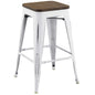 Promenade Counter Stool, Metal Steel Wood, White 13725