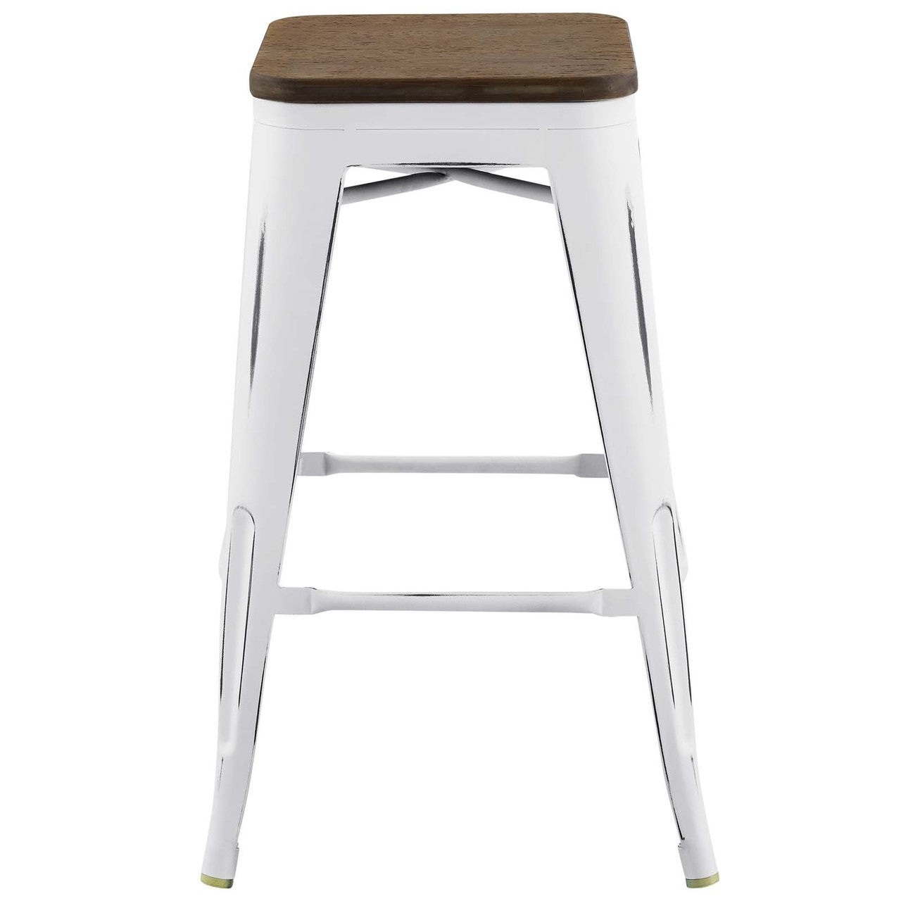 Promenade Counter Stool, Metal Steel Wood, White 13725