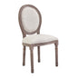 Emanate Vintage French Upholstered Fabric Dining Side Chair, Fabric Wood, Beige 13726